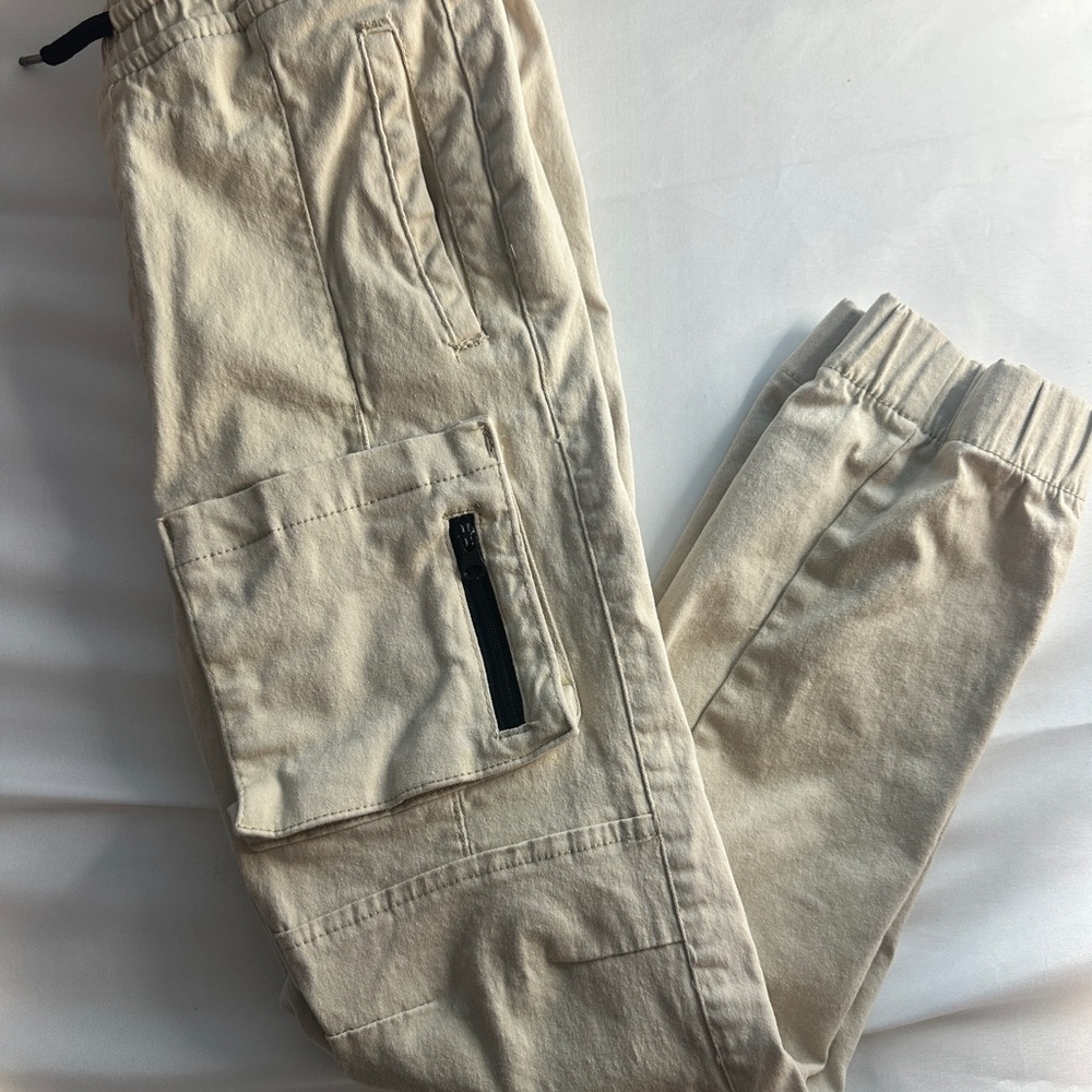 Boys Beige Cargo Pants